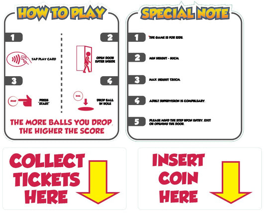 Rainbow Catcher Arcade Machine Instructional Decal Set